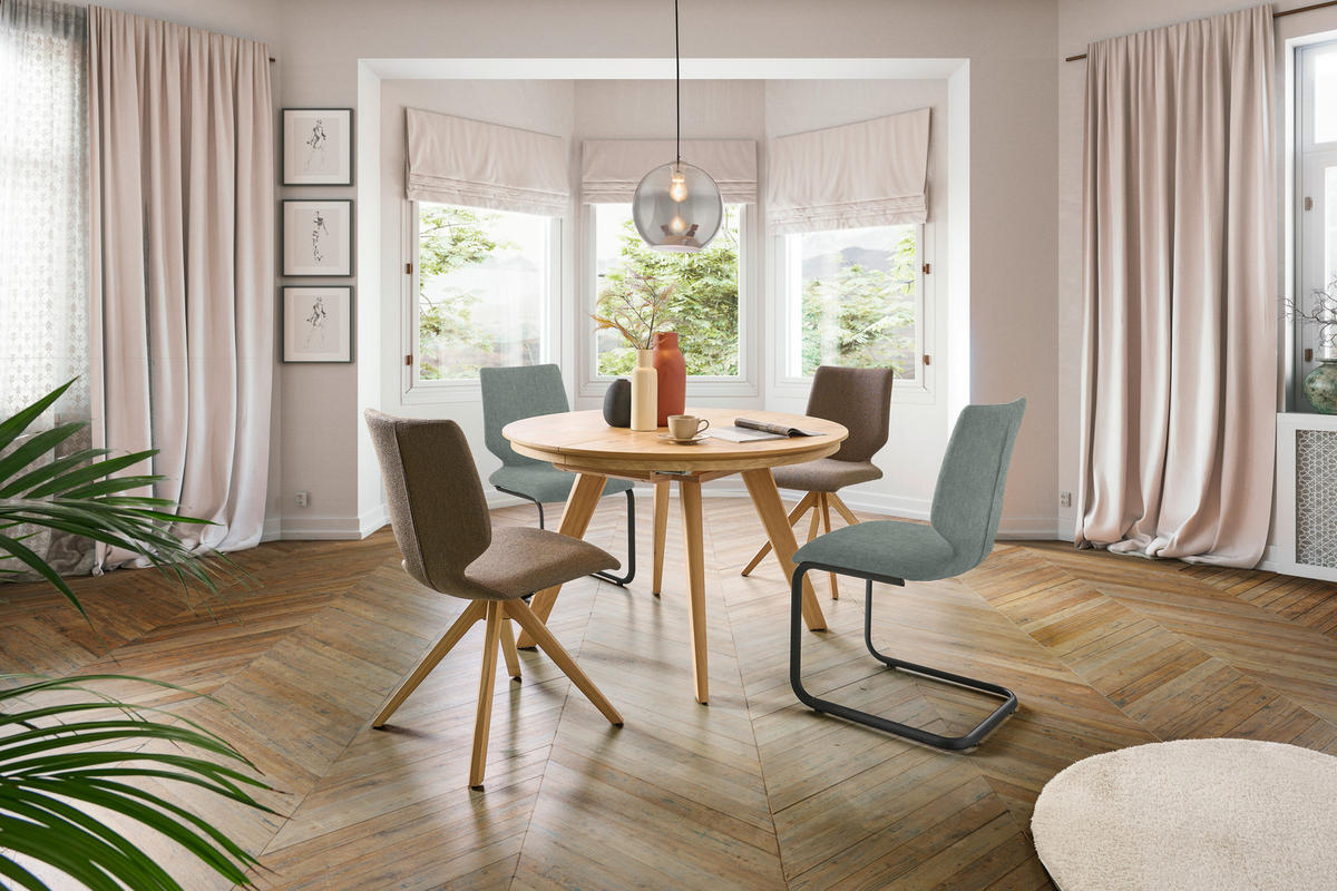 SCHWINGSTUHL Stahl Struktur  - Anthrazit/Hellblau, Design, Textil/Metall (50/91/61cm) - Venjakob