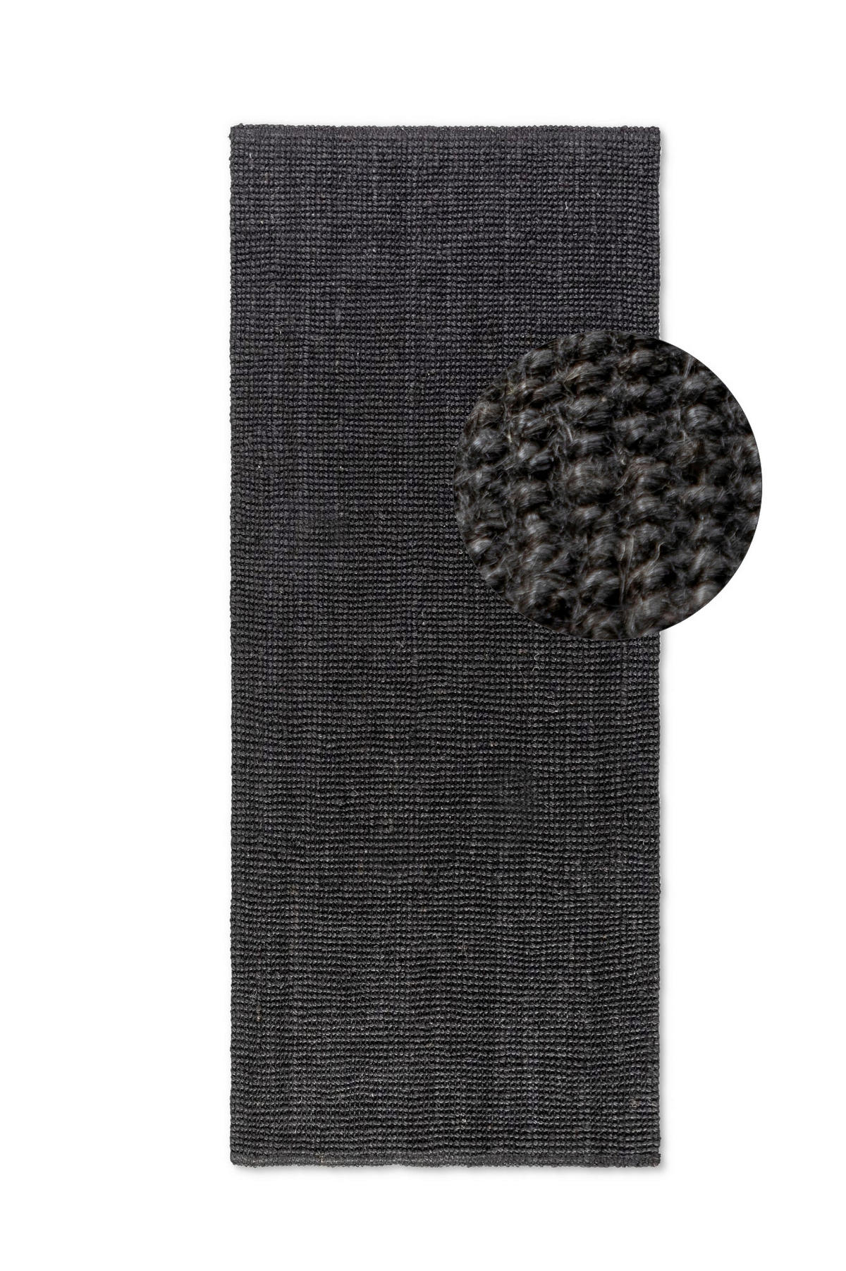 LÄUFER 80/200 cm Bouclé Schwarz  - Schwarz, Basics, Textil (80/200cm) - Linea Natura