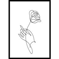 KUNSTDRUCK Abstraktes  - Schwarz/Weiß, Trend, Papier/Holzwerkstoff (50/70cm) - Monee