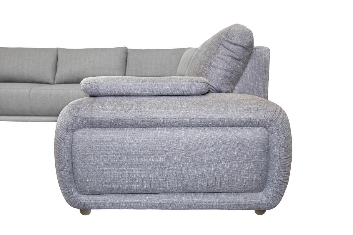ECKSOFA Grau Struktur  - Chromfarben/Grau, KONVENTIONELL, Textil/Metall (280/310cm) - Carryhome