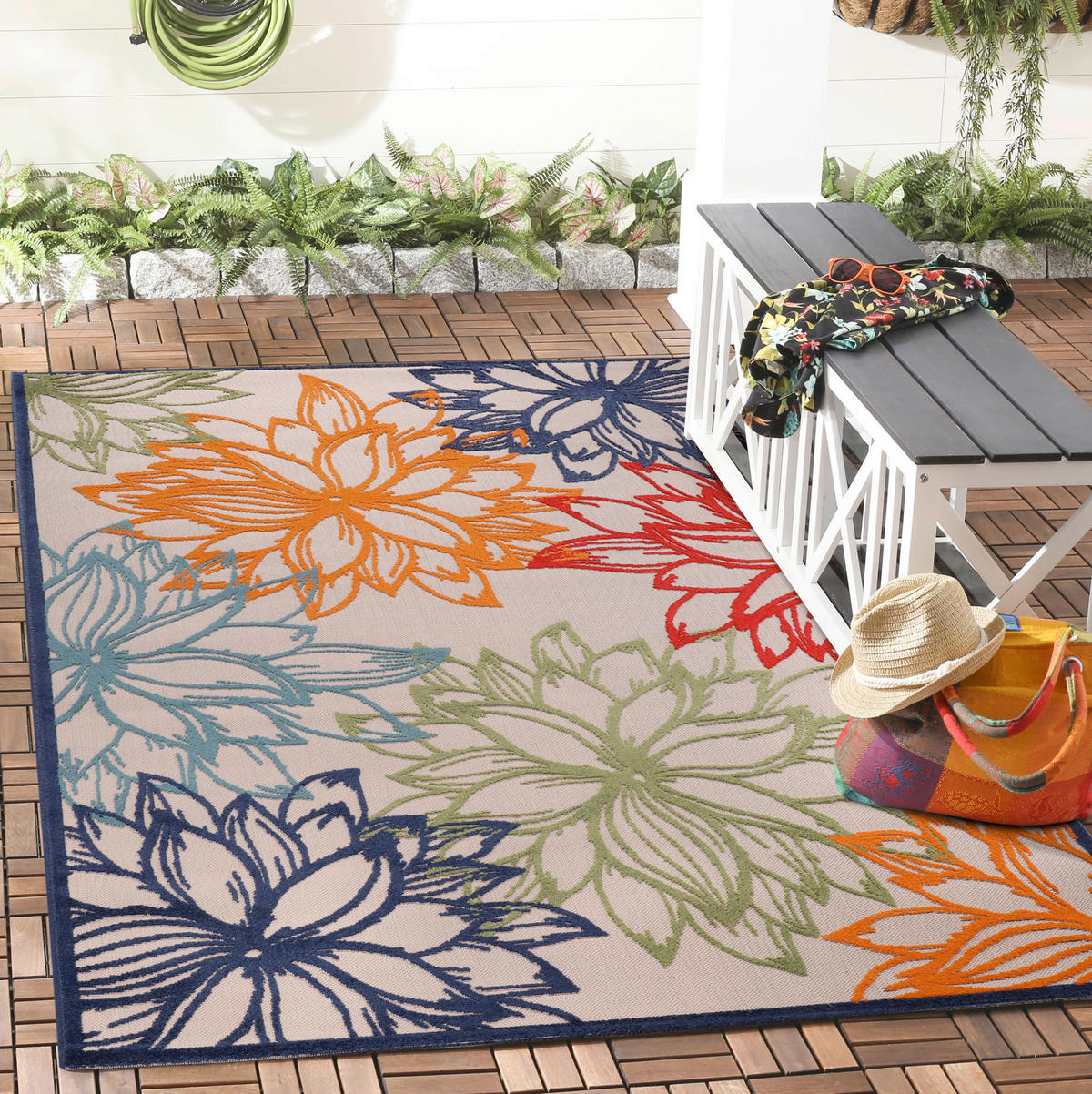 STAZA 80/200 cm   višebojno, bijela  Floral  - bijela/višebojno, Lifestyle, tekstil/plastika (80/200cm)