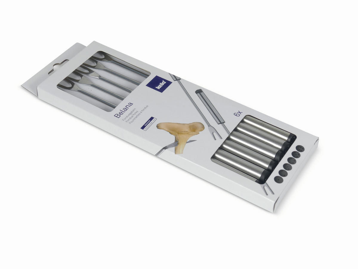 SET VILIC ZA FONDI             - srebrne barve, Basics, kovina (25cm) - Kela