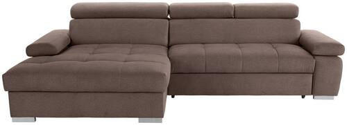 HÖRNSOFFA i velour brun  - brun/silver, Design, trä/textil (183/292cm) - Livetastic