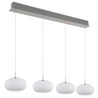 LED FÜGGŐLÁMPA 110/20/150 cm  - opál/áttetsző, Design, Üveg/fém (110/20/150cm) - Globo
