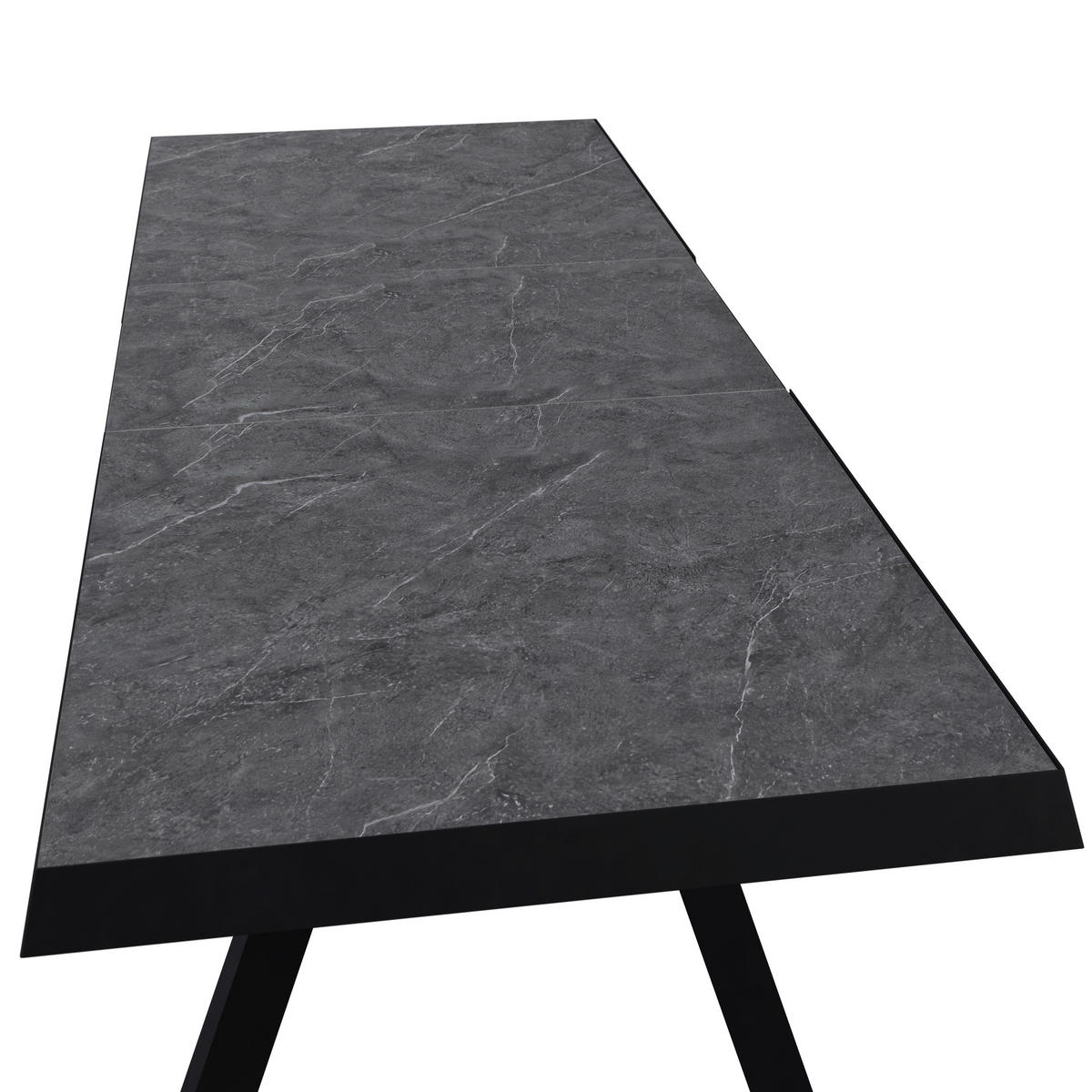 AUSZIEHTISCH Anthrazit rechteckig  ausziehbar, in verschiedenen Größen erhältlich  - Anthrazit, Design, Stein/Metall (200-260/100/77cm) - Ambia Garden