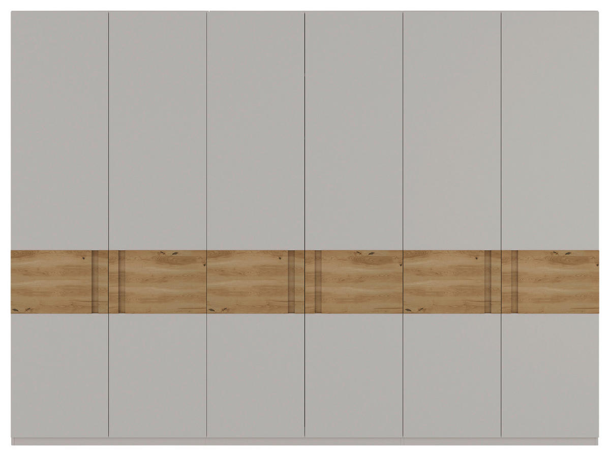 DREHTÜRENSCHRANK in Hellgrau, Eichefarben  - Eichefarben/Hellgrau, Modern, Holz/Holzwerkstoff (301,5/222/60cm) - Xora