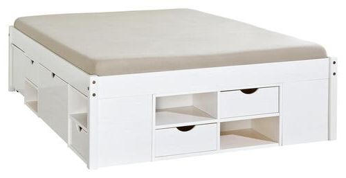 STAURAUMBETT 140/190 cm  in Weiß  - Naturfarben/Weiß, MODERN, Holz (140/190cm) - MID.YOU