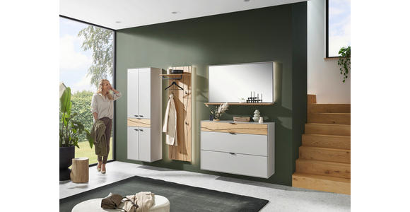 GARDEROBE 4-teilig  in 265,7/205,5/37,1 cm  - Wildeiche/Grau, Design, Glas/Holz (265,7/205,5/37,1cm) - Dieter Knoll