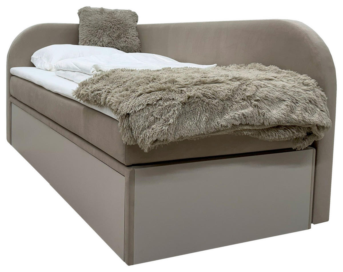 POLSTERBETT Matratze, Bettschubladen 90/200 cm  in Graphitfarben  - Graphitfarben, MODERN, Textil (90/200cm) - Livetastic