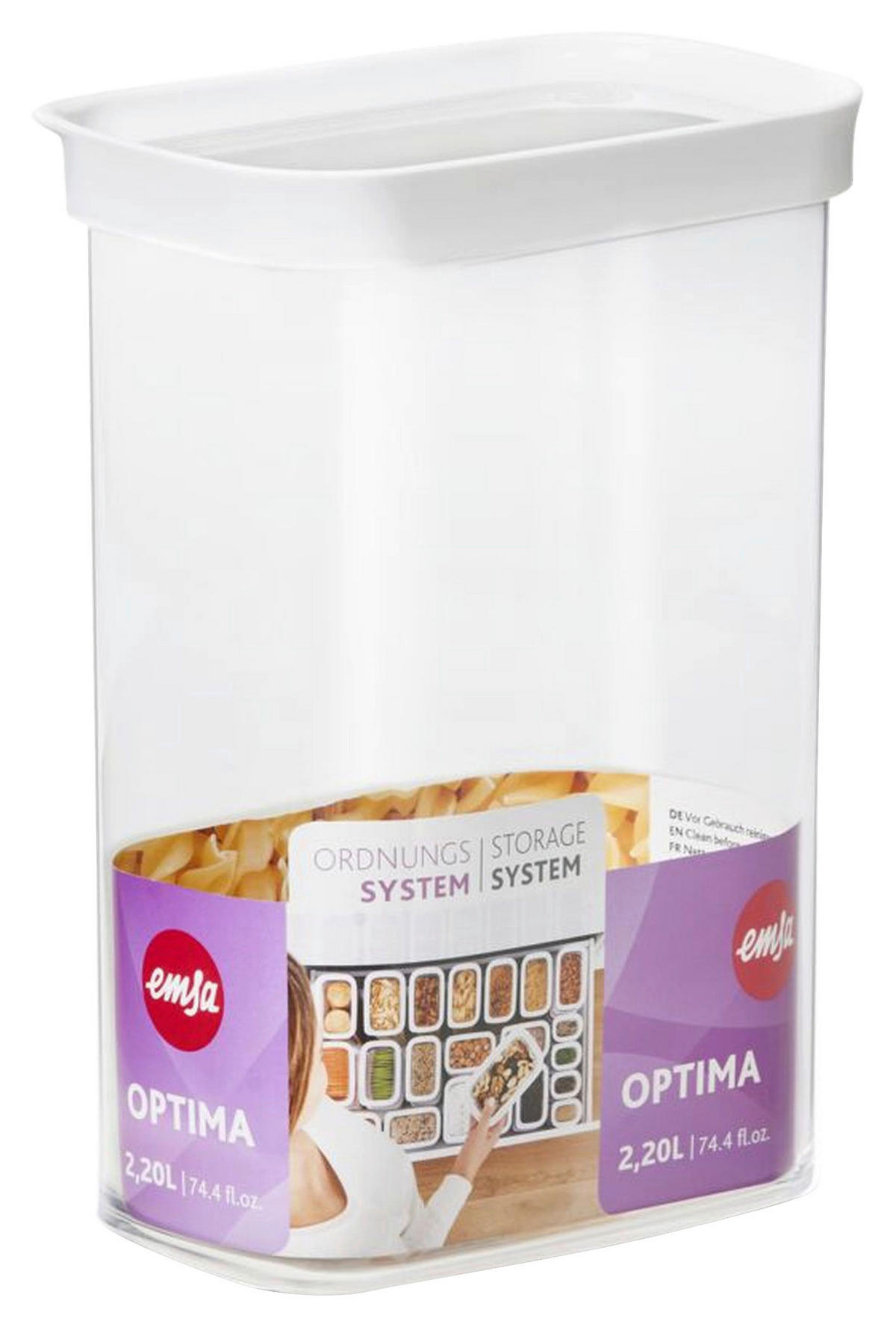 FRISCHHALTEDOSE OPTIMA 2,2 L  - Weiß, Basics, Kunststoff (16,0/9,9/23,0cm) - Emsa