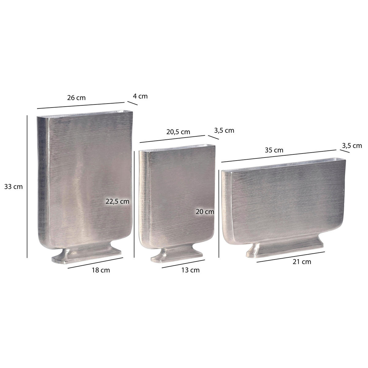 DEKOVASE  - Silberfarben, Design, Metall (26/33/4cm) - Livetastic