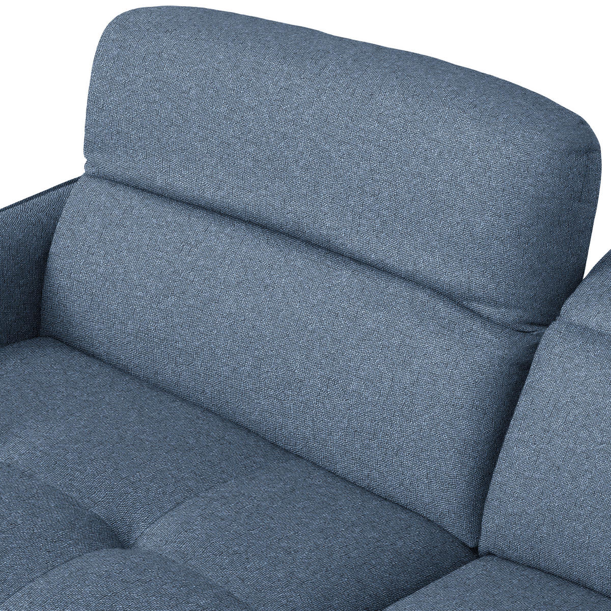 ECKSOFA MANTA in Flachgewebe Blau Bettkasten, Rücken echt, Relaxfunktion, Kopfteilverstellung  175/246 cm  - Blau/Schwarz, Design, Textil/Metall (175/246cm) - Celina
