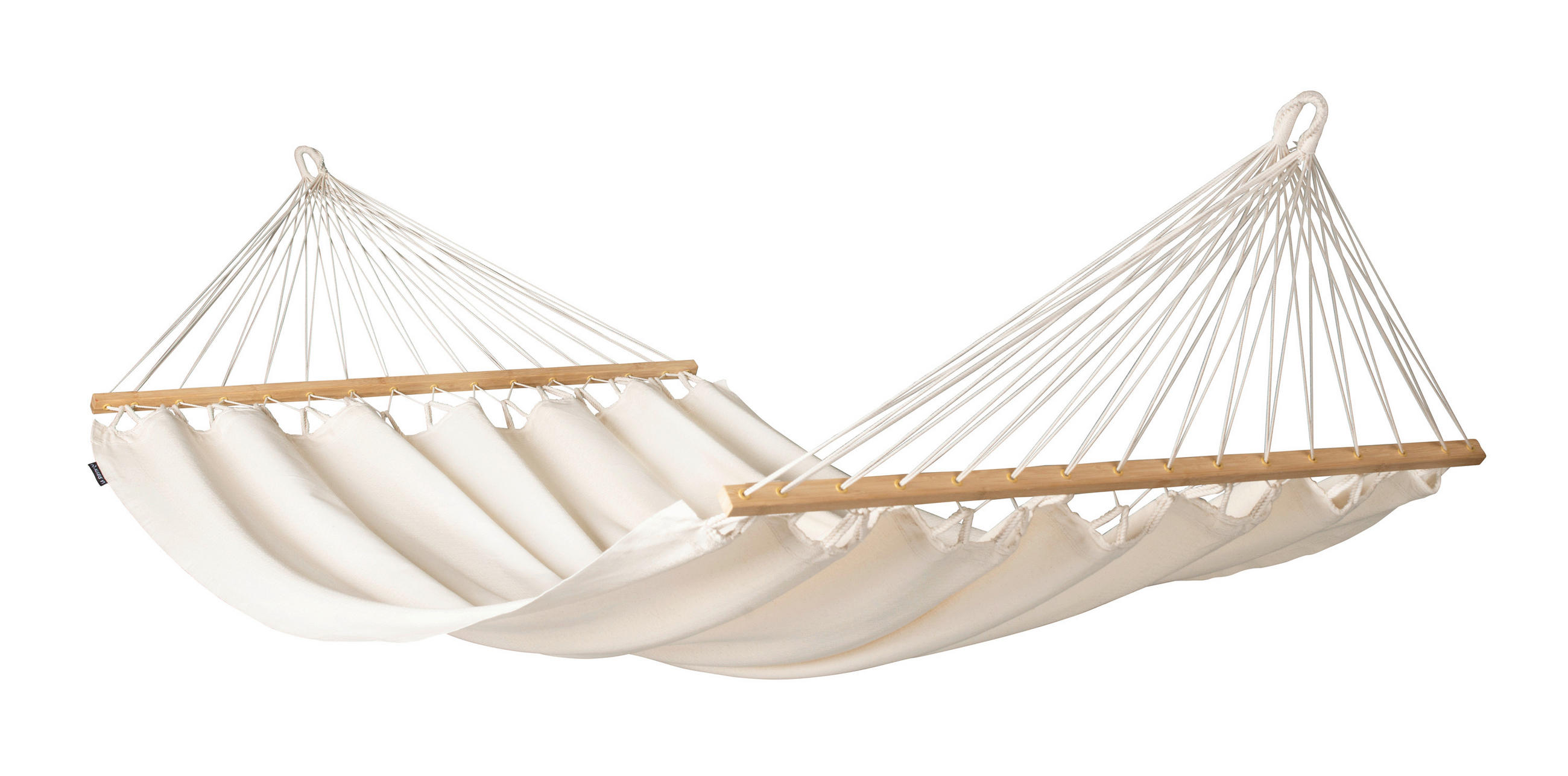 HÄNGEMATTE double bar cotton  - Weiß, KONVENTIONELL, Holz/Textil (160/350cm) - La Siesta
