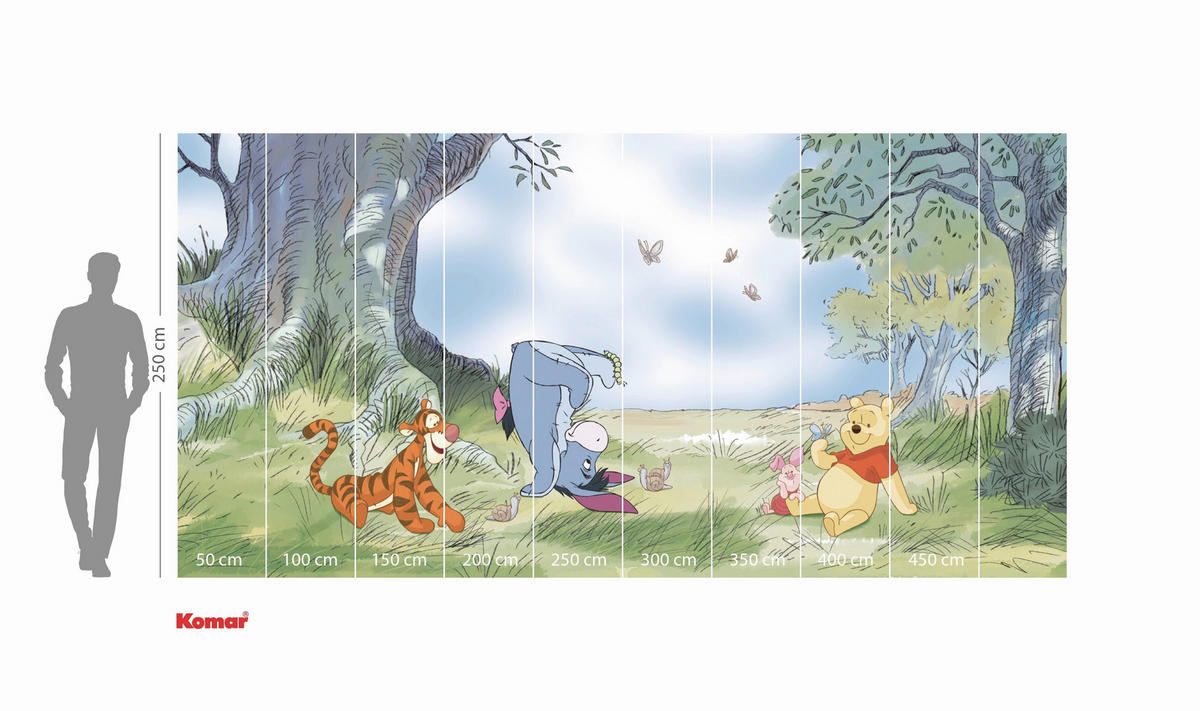 FOTOTAPETE WINNIE THE POOH FRIENDLY DAY  - Naturfarben, Design, Textil (500/250cm) - Disney