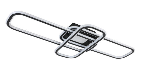 LED-DECKENLEUCHTE 103/46/11 cm   - Schwarz/Weiß, Design, Kunststoff/Metall (103/46/11cm) - Novel