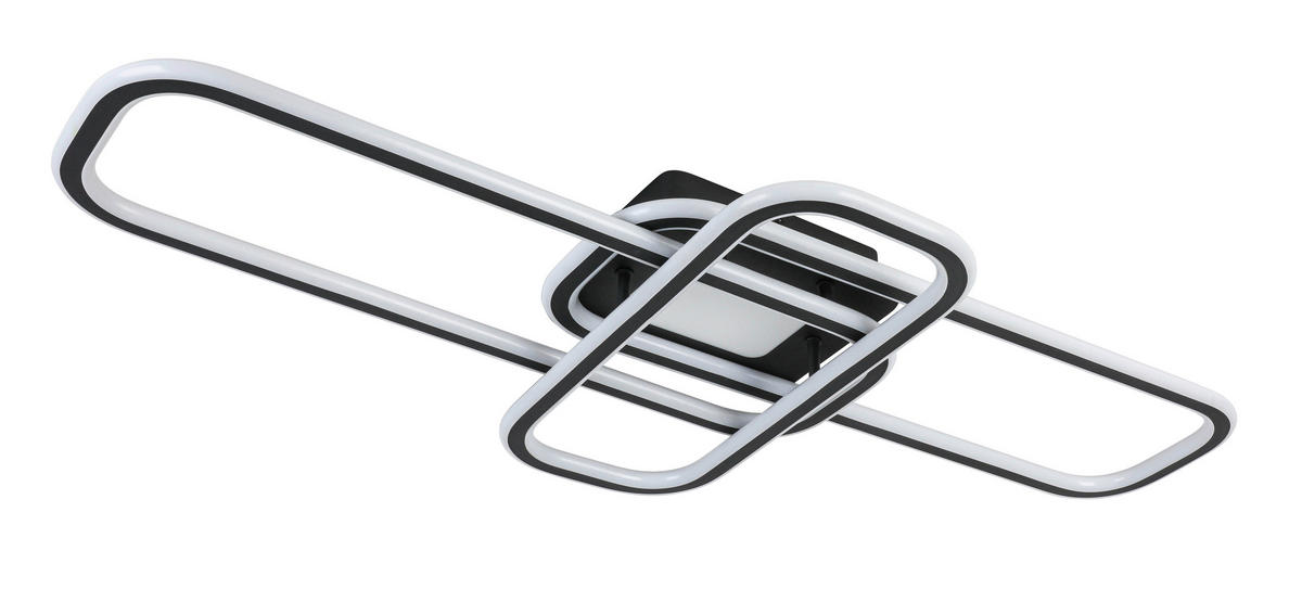 STROPNÍ LED SVÍTIDLO, 103/46/11 cm - bílá/černá, Design, kov/plast (103/46/11cm) - Novel