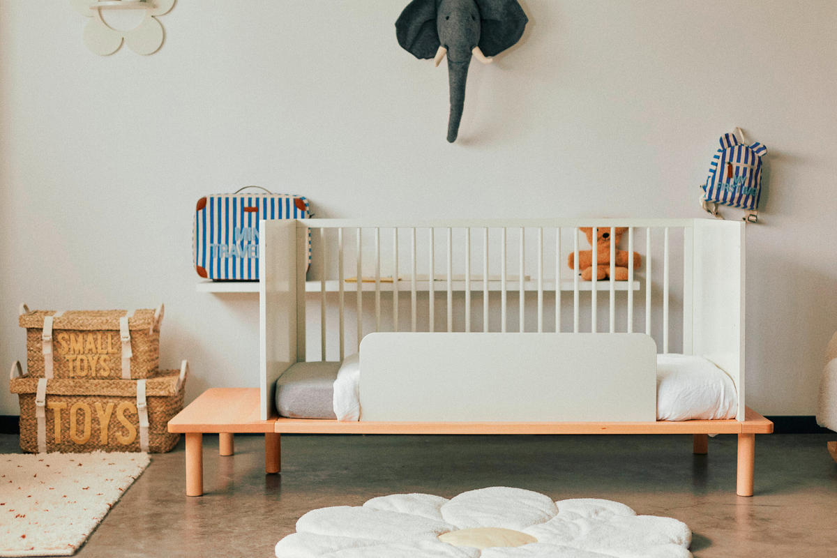 GITTERBETT Evobed 5in1 Naturel inkl. Rausfallschutz B140PLF  - Weiß/Naturfarben, KONVENTIONELL (182/84/84cm) - Childhome
