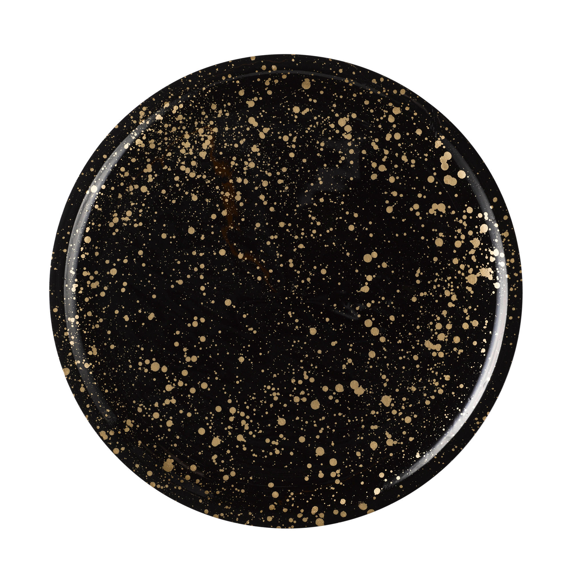 SERVIERTABLETT Holz Mangoholz  - Goldfarben/Schwarz, Basics, Holz (35,5/35,5/2,5cm)