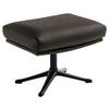 HOCKER in Leder Dunkelgrau  - Dunkelgrau/Schwarz, Design, Leder/Metall (54/41/41cm) - home24