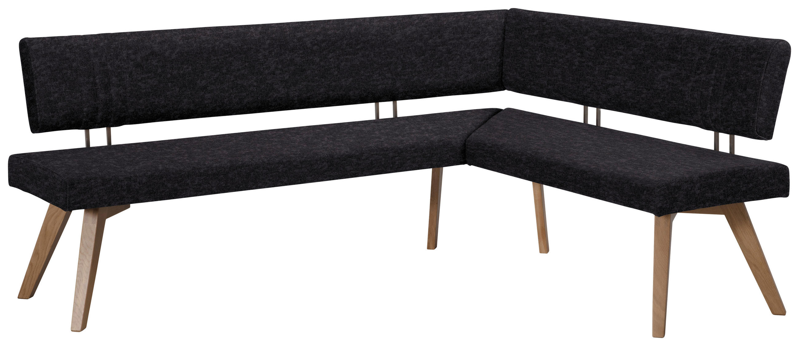 ECKBANK in Holz, Textil Anthrazit, Wildeiche  - Wildeiche/Eichefarben, Design, Holz/Textil (200/190cm) - Venda