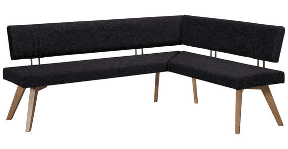 ECKBANK 180/170 cm in Anthrazit, Wildeiche - Wildeiche/Eichefarben, Design, Holz/Textil (180/170cm) - Venda