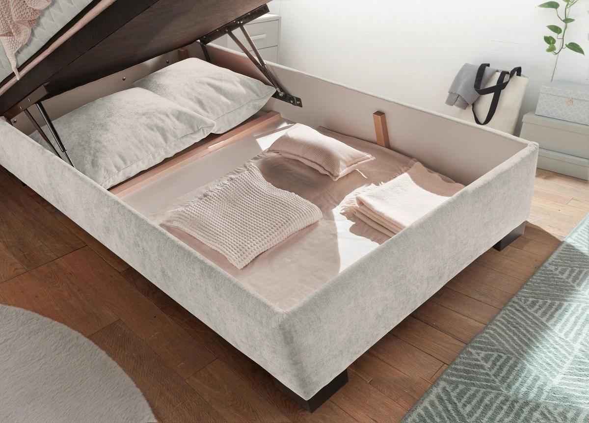 BOXBETT 120/200 cm  in Beige  - Beige/Schwarz, Modern, Holzwerkstoff/Kunststoff (120/200cm) - MID.YOU