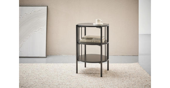 BEISTELLTISCH 43,8/43,8/60 cm Schwarz rund  - Schwarz, Trend, Holzwerkstoff/Metall (43,8/43,8/60cm) - Xora