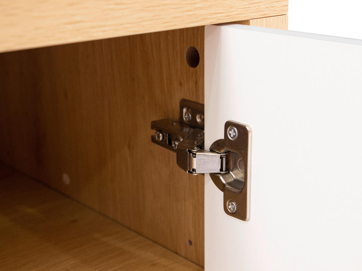 LOWBOARD  in 162/49/40 cm  - Weiß Hochglanz/Eichefarben, KONVENTIONELL, Holzwerkstoff (162/49/40cm) - Xora