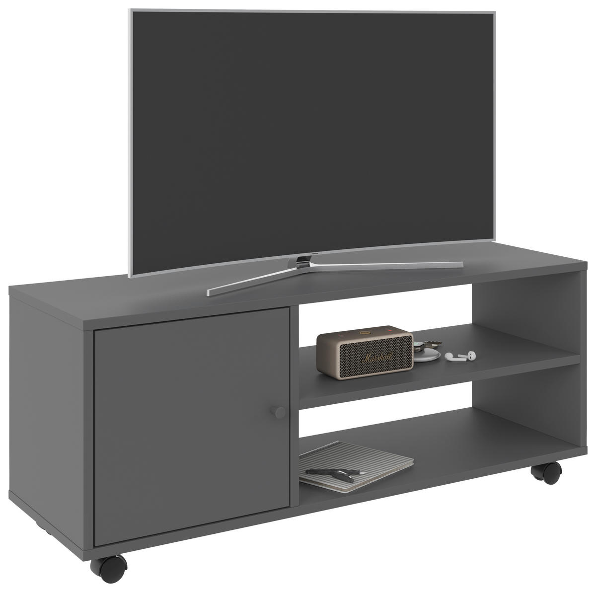TV-ELEMENT antracit  - antracit, Basics, umetna masa/leseni material (100/42/33,5cm) - Boxxx
