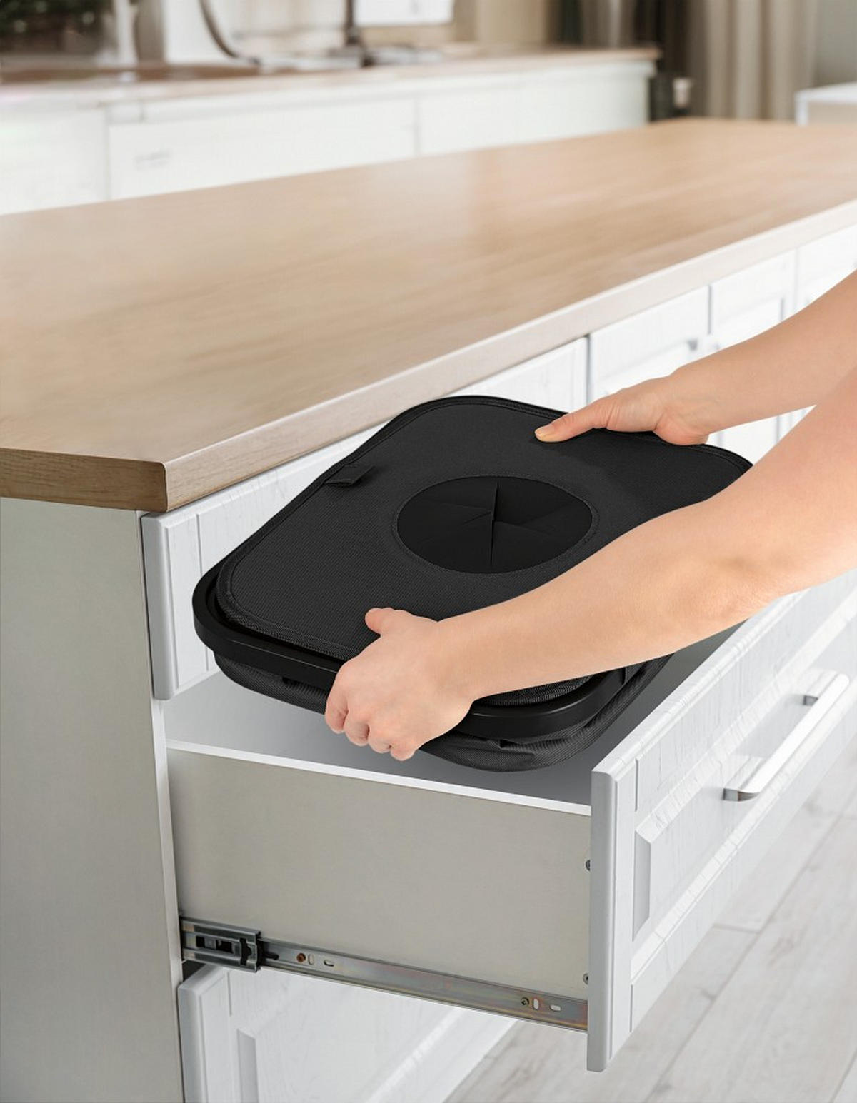 FLASCHENSAMMLER EASYmaxx  - Schwarz, Basics, Naturmaterialien/Kunststoff (40/32,5/72cm) - EASYMAXX