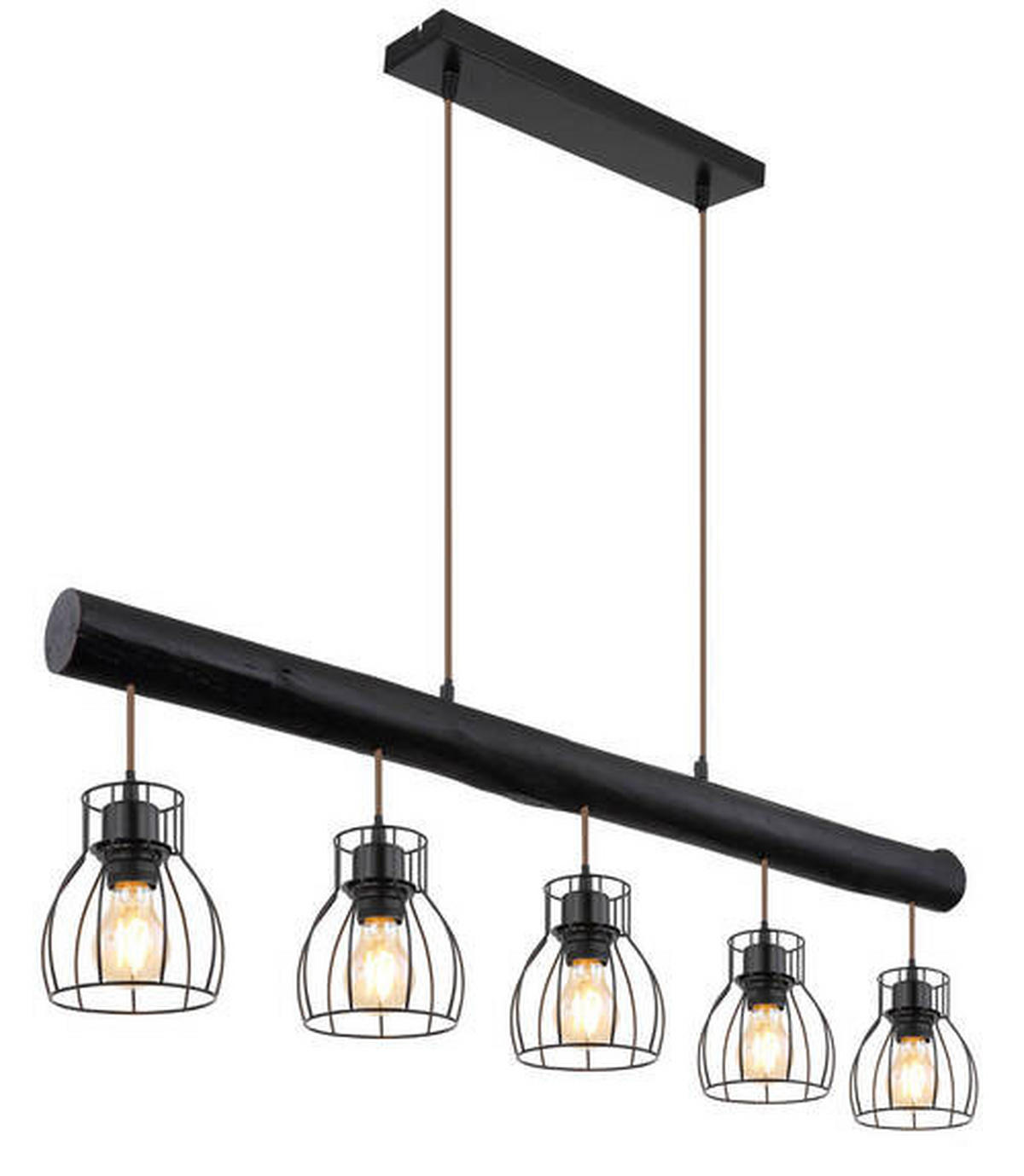 HÄNGELEUCHTE 104/13,6/140 cm   - Schwarz, LIFESTYLE, Holz/Metall (104/13,6/140cm) - Globo