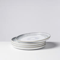 SPEISETELLERSET TIEFER SEE 4-teilig  - Hellgrau/Weiß, Basics, Keramik (27,8/3cm) - Gipfelstück