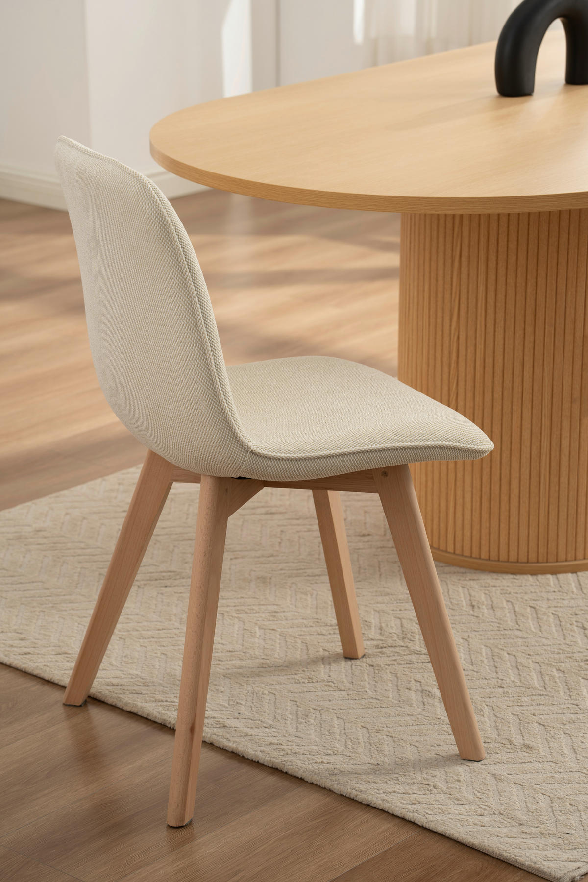 STUHL   Leinenoptik  Buchefarben, Beige  - Eichefarben/Beige, Modern, Holz/Textil (45/88/54cm) - Stylife
