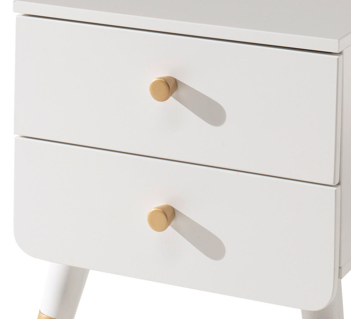 KINDERNACHTSCHRANK Weiß  - Goldfarben/Weiß, KONVENTIONELL, Holzwerkstoff/Kunststoff (43/45,20/40cm) - MID.YOU