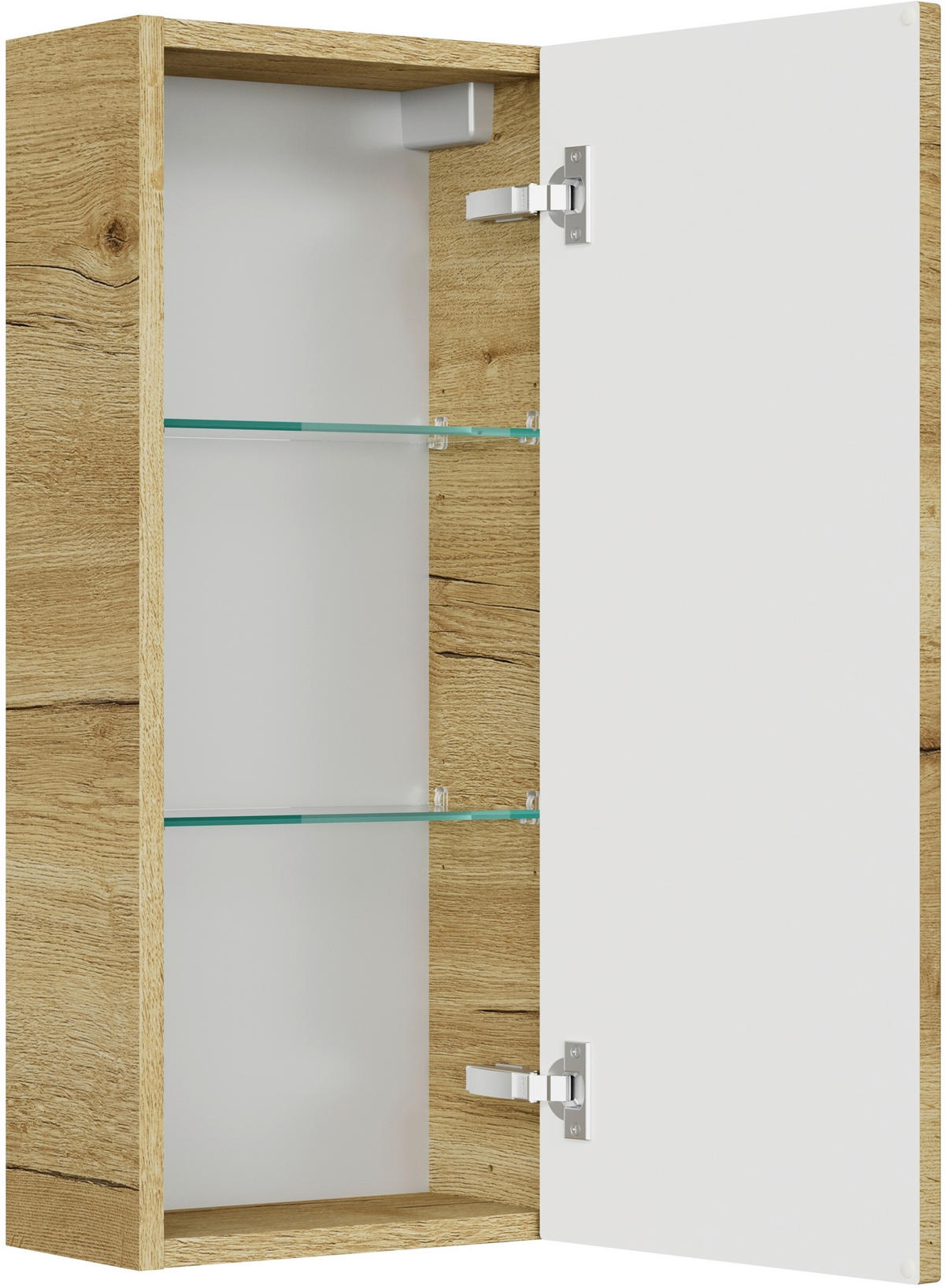 HÄNGESCHRANK 30/70/17 cm  - Eichefarben/Schwarz, KONVENTIONELL, Glas/Holzwerkstoff (30/70/17cm) - Sadena