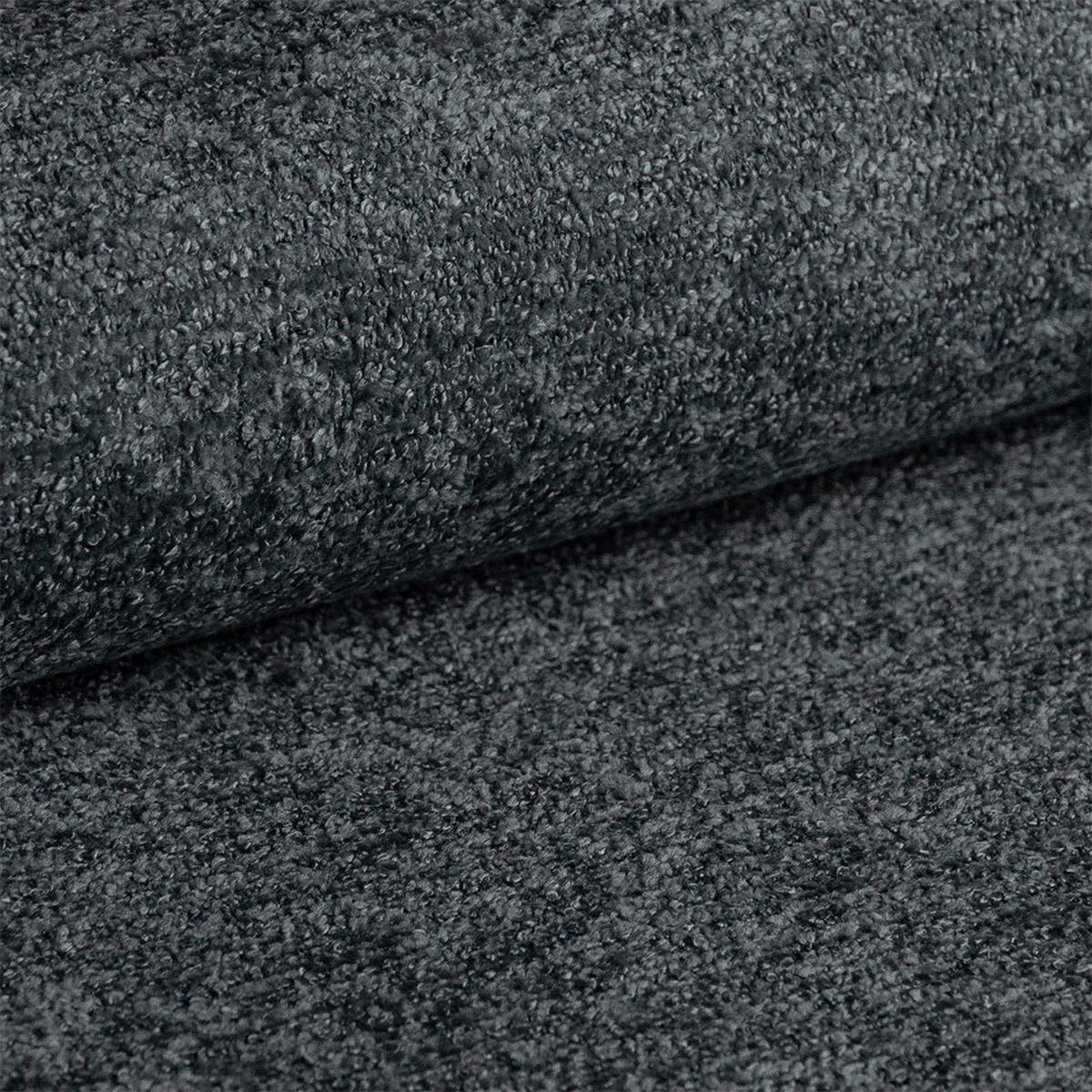 ECKSOFA Chenille Dunkelgrau  - Dunkelgrau/Schwarz, Modern, Textil/Metall (180/282cm) - Novel