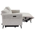 ECKSOFA  in Webstoff Grau  220/156 cm  - Grau/Nickelfarben, Design, Textil/Metall (220/156cm) - Carryhome