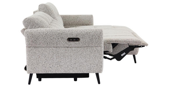 ECKSOFA  in Webstoff Grau  220/156 cm  - Grau/Nickelfarben, Design, Textil/Metall (220/156cm) - Carryhome