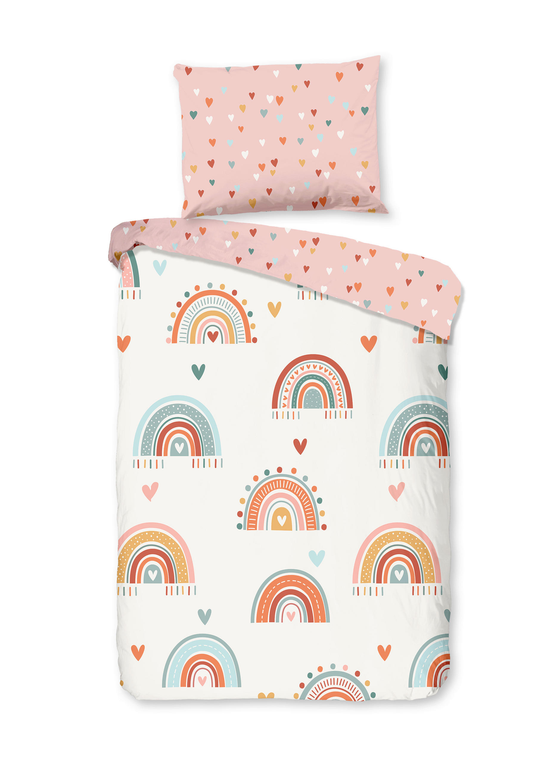 KINDERBETTWÄSCHE 100/135 cm  - Hellrosa/Multicolor, Basics, Textil (100/135cm)
