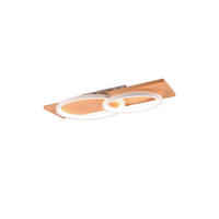 STROPNÉ LED SVIETIDLO, 75/10/33 cm - hnedá/biela, Basics, kov/drevo (75/10/33cm) - Trio Leuchten