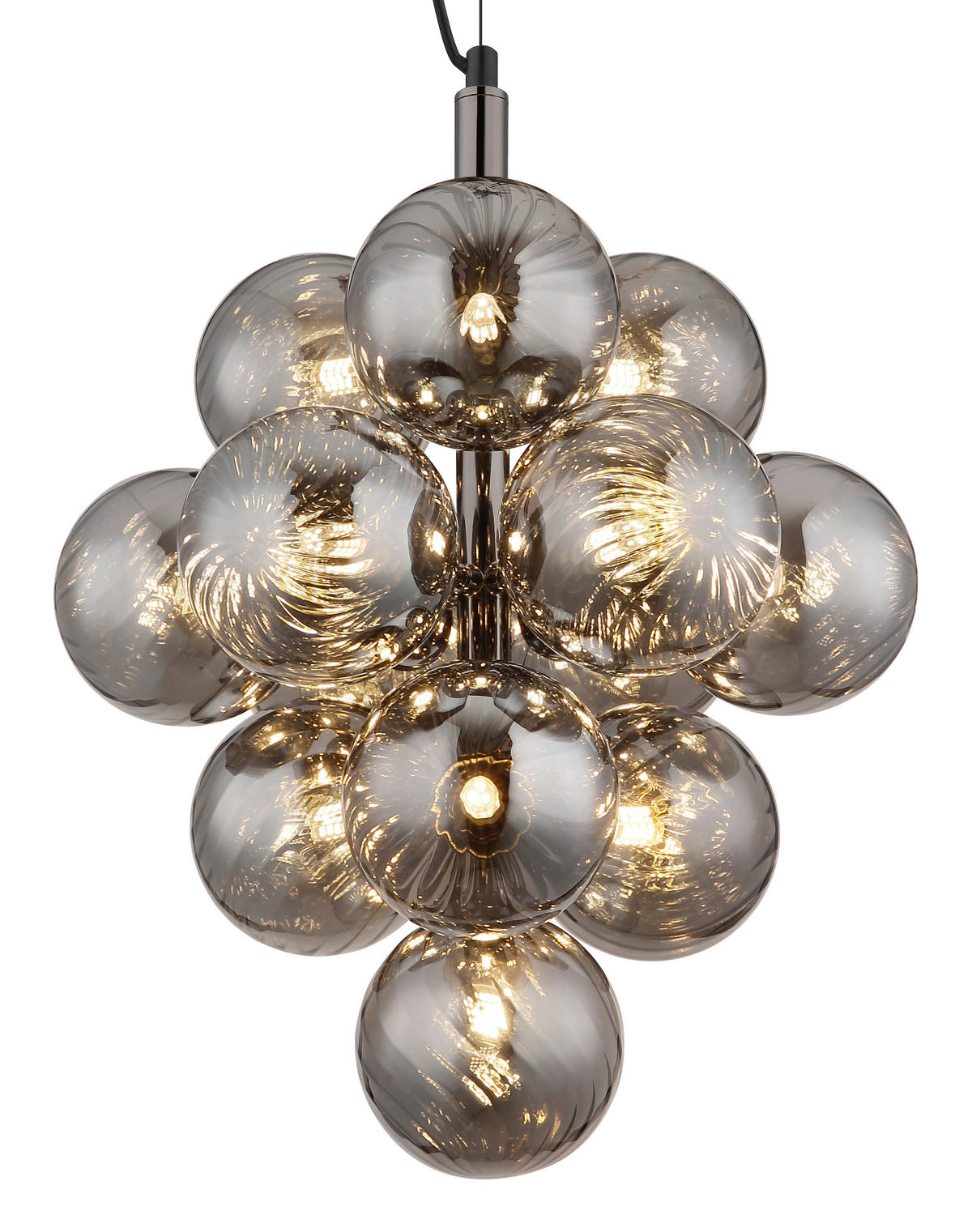 ZÁVĚSNÉ SVÍTIDLO, 39,5/120 cm  - šedá/černý chrom, Design, kov/plast (39,5/120cm) - Globo