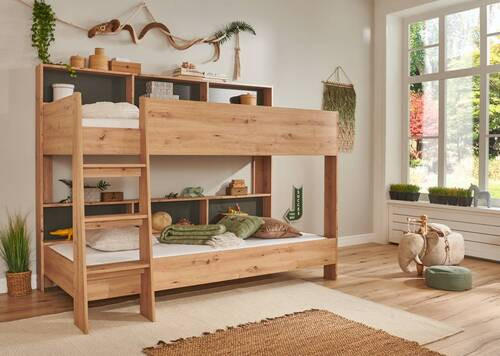 POGRAD - hrast artisan, Konvencionalno, leseni material (90/200cm) - Carryhome