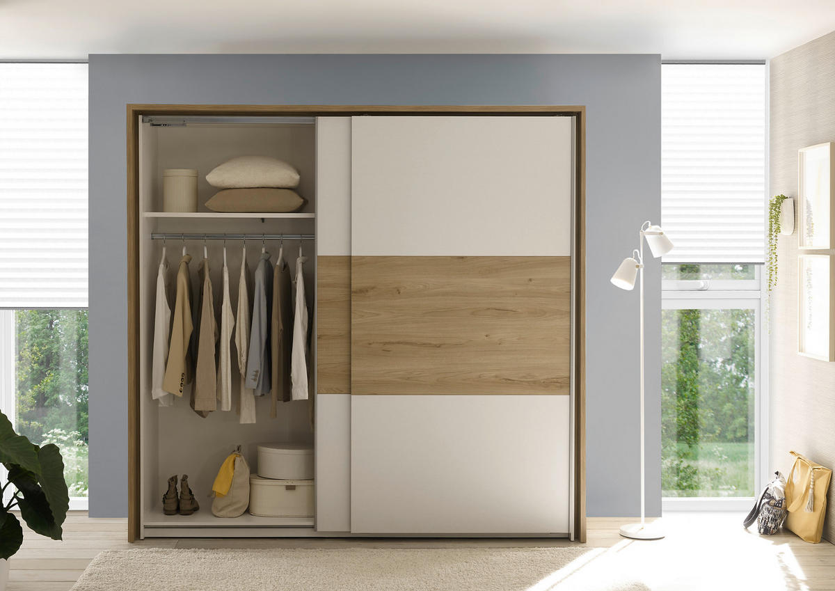 SPALNICA, bela, barve hrasta  - barve hrasta/bela, Moderno, leseni material - Hom`in