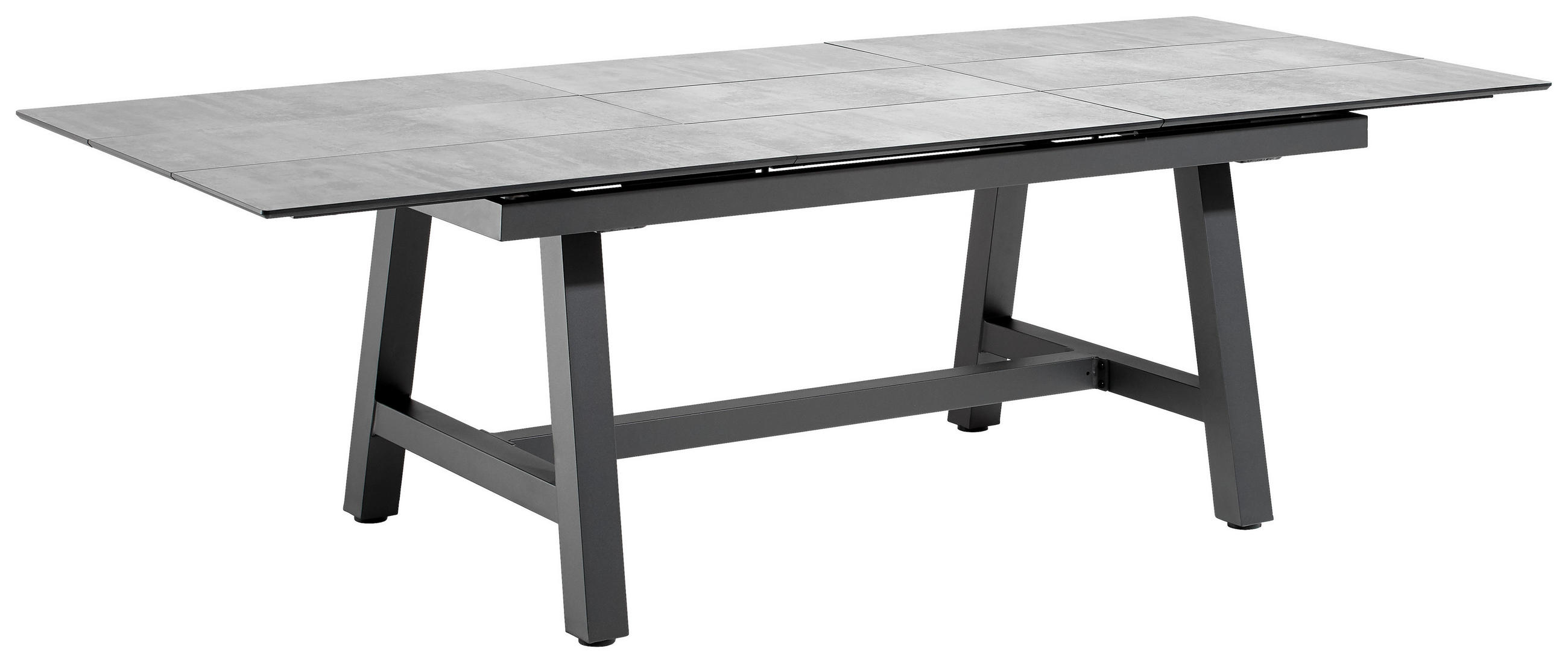 Masă grădină & terasă  - antracit/gri, Design, plastic/metal (150-210/89/72cm) - Amatio