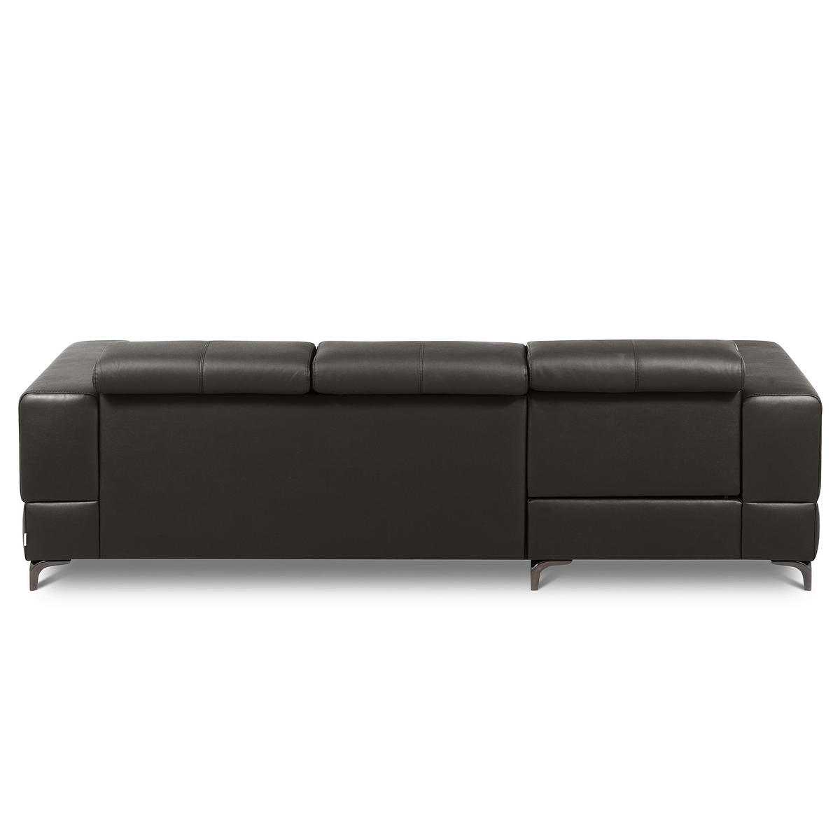 ECKSOFA  in Lederlook Echtleder Dunkelbraun  - Dunkelbraun/Schwarz, Design, Leder/Textil (173/247cm) - Livetastic