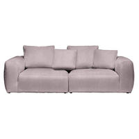BIGSOFA Samt Beere  - Beere/Schwarz, MODERN, Kunststoff/Textil (260/70/122cm) - Carryhome