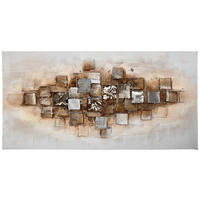 ÖLGEMÄLDE Strukturen  - Multicolor, Design, Holz/Textil (70/140cm) - Monee
