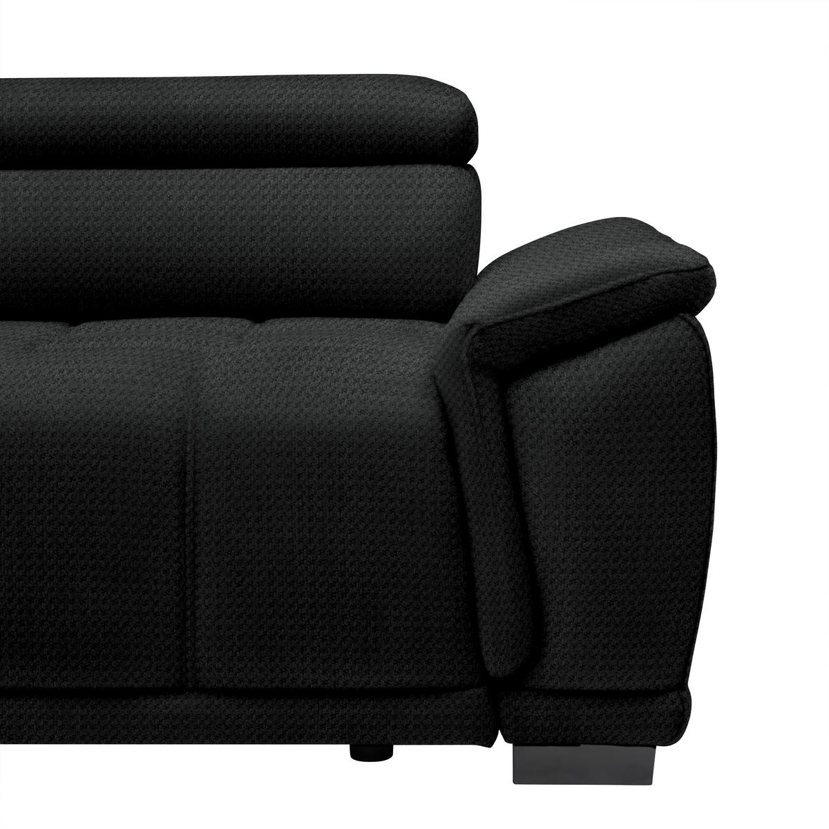 HÖRNSOFFA i chenille, vävt tyg antracit  - svart/antracit, Modern, textil/plast (106/283cm) - MID.YOU