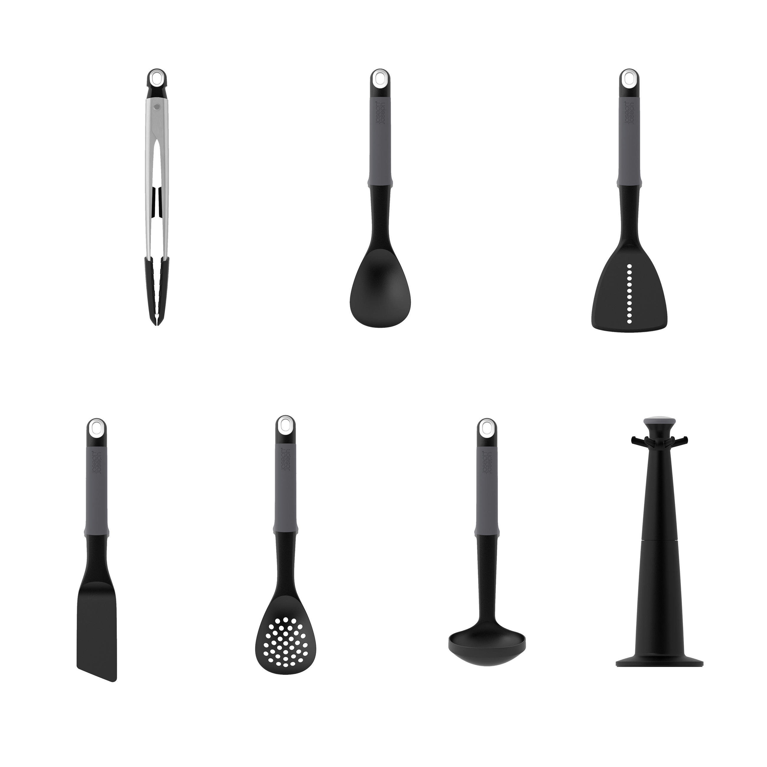 KÜCHENHELFERSET  - Dunkelgrau, Basics, Kunststoff/Metall (23/23/34cm) - Joseph Joseph