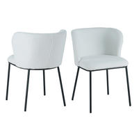 STUHL-SET 2 Stück  in Bouclé  - Schwarz/Weiß, MODERN, Textil/Metall (54,5/76/59cm) - Livetastic